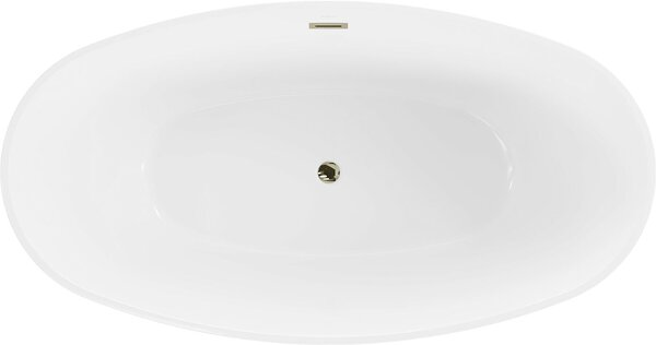 Luxury Eris szabadon álló fürdökád akril 180 x 95 cm, fehér, leeresztö arany - 53441809500-G Térben álló kád