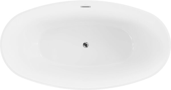 Luxury Eris szabadon álló fürdökád akril 180 x 95 cm, fehér/fekete, leeresztö króm - 53441809575 Térben álló kád