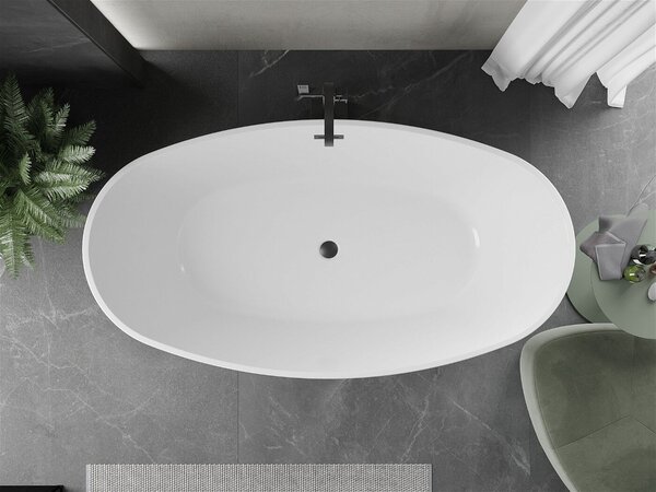 Luxury Eris szabadon álló fürdökád akril 180 x 95 cm, fehér/fekete, leeresztö fekete - 53441809575-B Térben álló kád