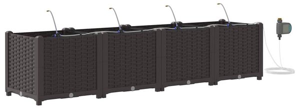 Kerti cserép 4 db Barna 160 x 40 x 37,5 cm PP