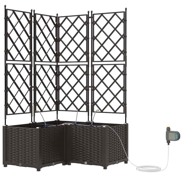 Kerti cserép 3 db Barna 80 x 80 x 142 cm PP