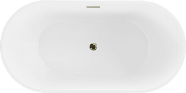 Luxury Flavia szabadon álló fürdökád akril 150 x 75 cm, fehér, leeresztö arany - 54031507500-G Térben álló kád