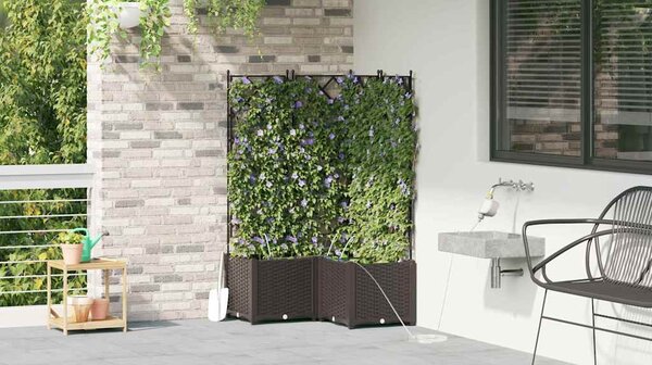 Kerti cserép 3 db Barna 80 x 80 x 142 cm PP