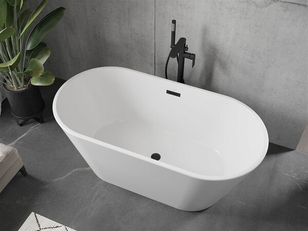 Luxury Flavia szabadon álló fürdökád akril 150 x 75 cm, fehér, leeresztö fekete - 54031507500-B Térben álló kád