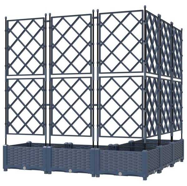 Kerti cserép 5 db Szürke 120 x 120 x 125,5 cm PP