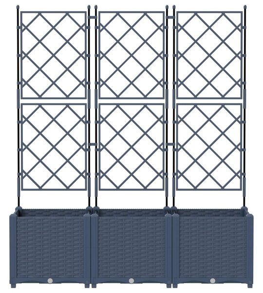 Kerti cserép 3 db Szürke 120 x 40 x 143 cm PP