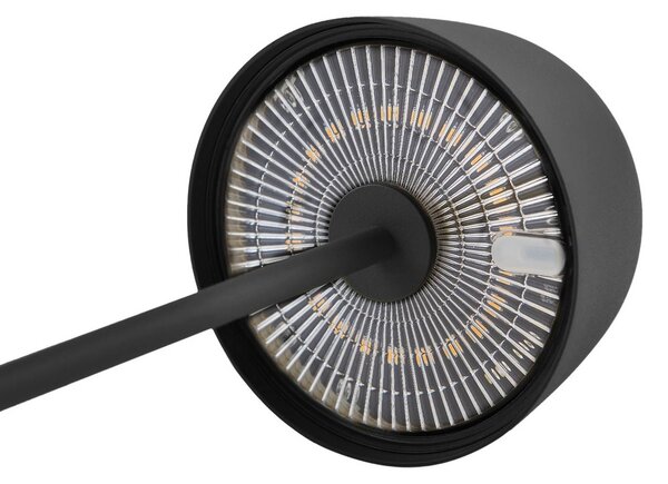 Lindby LED asztali világítás Arietty, fekete, dimmelhető, IP65, dimmelhető, Fekete, Nappali / Étkező, Alumínium, Modern