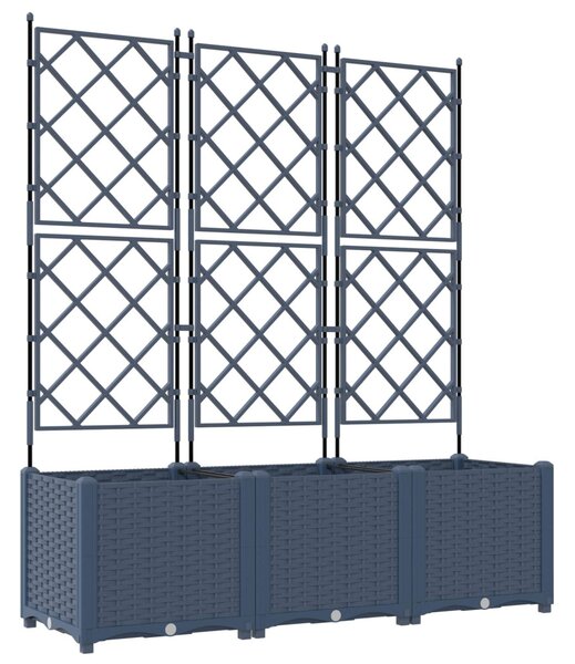 Kerti cserép 3 db Szürke 120 x 40 x 143 cm PP