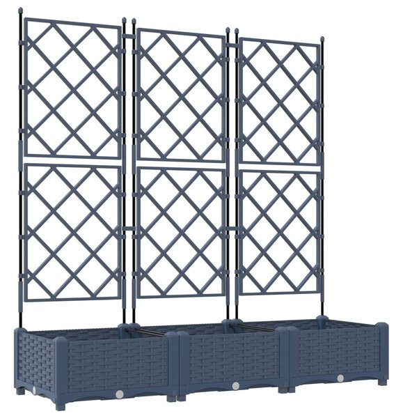 Kerti cserép 3 db Szürke 120 x 40 x 125,5 cm PP