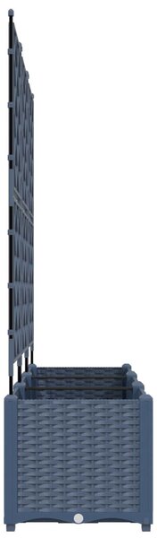 Kerti cserép 3 db Szürke 120 x 40 x 143 cm PP