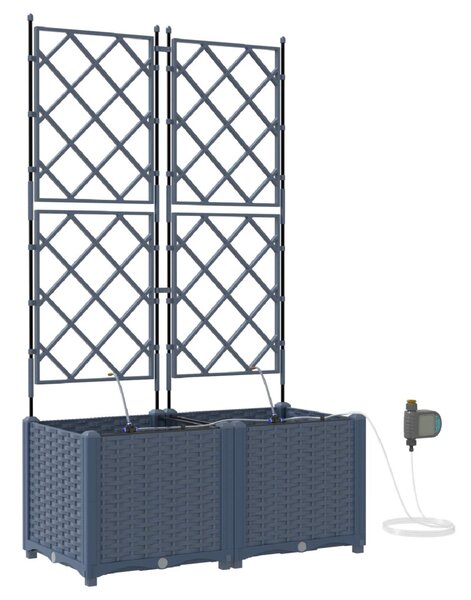 Kerti cserép 2 db Szürke 80 x 40 x 142 cm PP