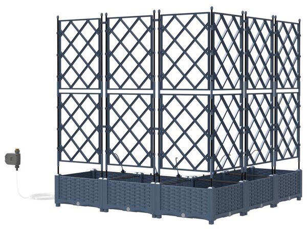 Kerti cserép 5 db Szürke 120 x 120 x 126 cm PP