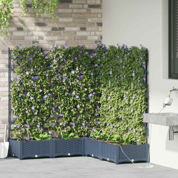 Kerti cserép 5 db Szürke 120 x 120 x 126 cm PP