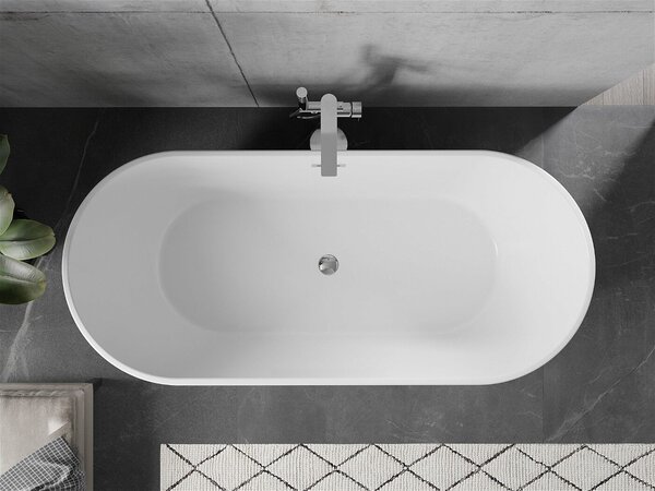 Luxury Flavia szabadon álló fürdökád akril 170 x 80 cm, fehér/fekete - 54031708075 Térben álló kád