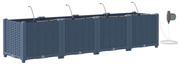 Kerti cserép 4 db Szürke 160 x 40 x 37,5 cm PP