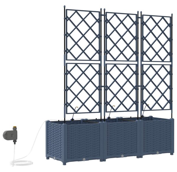 Kerti cserép 3 db Szürke 120 x 40 x 142 cm PP
