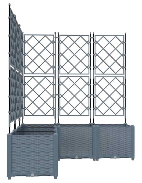 Kerti cserép 5 db Világosszürke 120 x 120 x 143 cm PP
