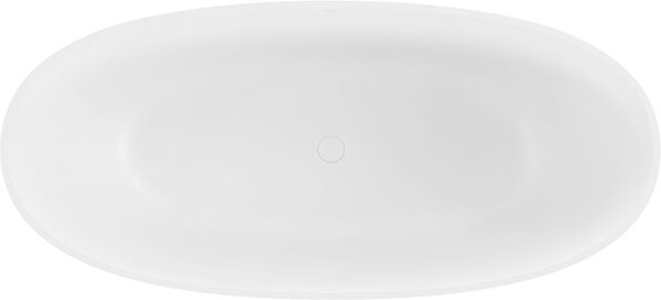Luxury Bari szabadon álló fürdökád öntött márvány 165 x 75 cm, fehér mat - 57221657500 Térben álló kád
