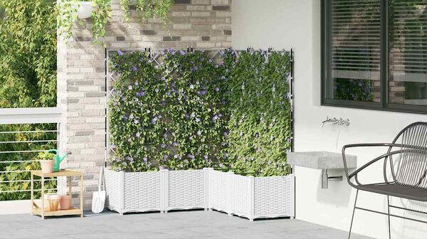 Kerti cserép 5 db Fehér 120 x 120 x 143 cm PP