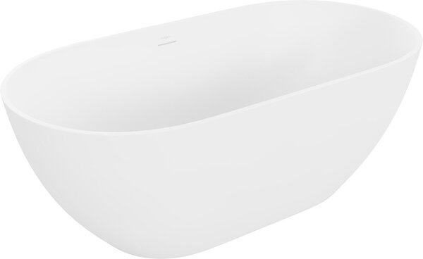 Luxury Rimini szabadon álló fürdökád öntött márvány 150 x 75 cm, fehér mat - 57241507500 Térben álló kád