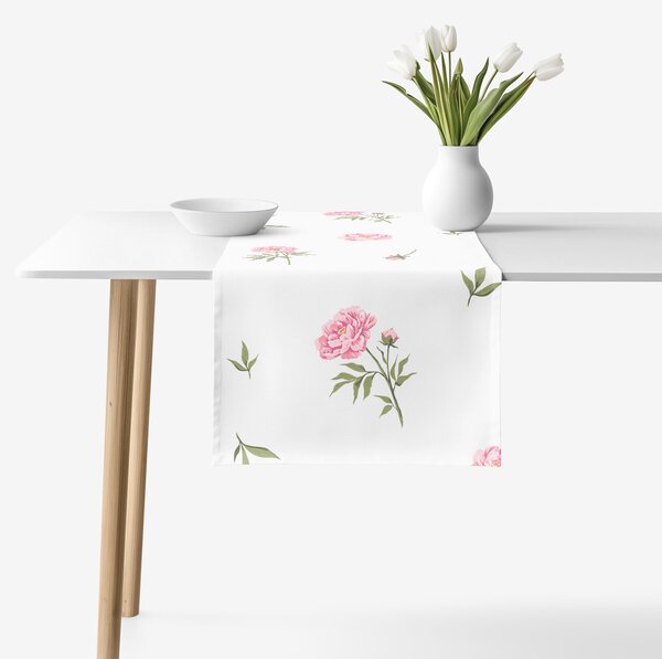 Goldea pamut asztali futó - pünkösdi rózsamintás 35x140 cm