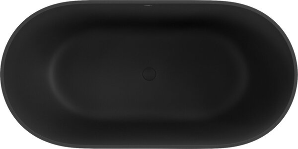 Luxury Rimini szabadon álló fürdökád öntött márvány 150 x 75 cm, fekete mat - 57241507570 Térben álló kád