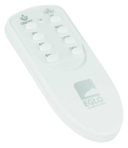 EGLO Bondi 1 mennyezeti ventilátor, matt fehér, távirányítóval, Fehér / opál, Nappali / Étkező, Műanyag