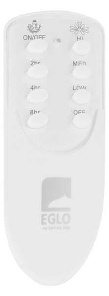 EGLO Bondi 1 mennyezeti ventilátor, matt fehér, távirányítóval, Fehér / opál, Nappali / Étkező, Műanyag