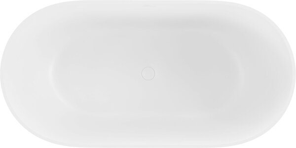 Luxury Rimini szabadon álló fürdökád öntött márvány 150 x 75 cm, fehér mat - 57241507500 Térben álló kád