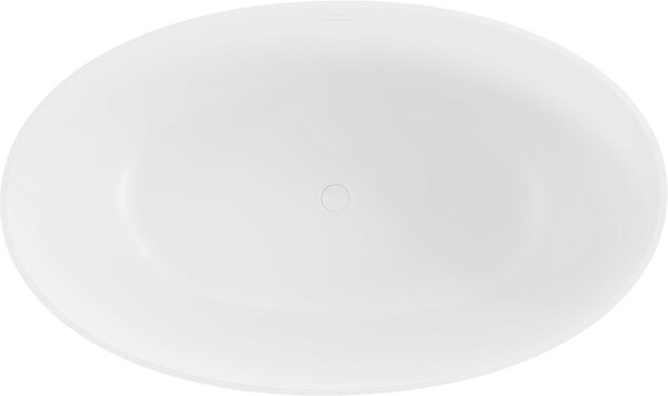 Luxury Parma szabadon álló fürdökád öntött márvány 160 x 95 cm, fehér mat - 57231609500 Térben álló kád