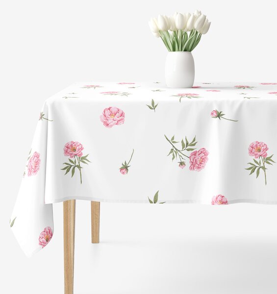 Goldea szögletes terítő 100% pamutvászon - pünkösdi rózsamintás 100 x 100 cm