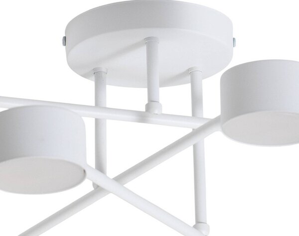 EMIBIG LIGHTING Modus 6 mennyezeti lámpa, acél, hatlámpás, GX53, fehér, dimmelhető, Fehér / opál, Nappali / Étkező, fém, Modern