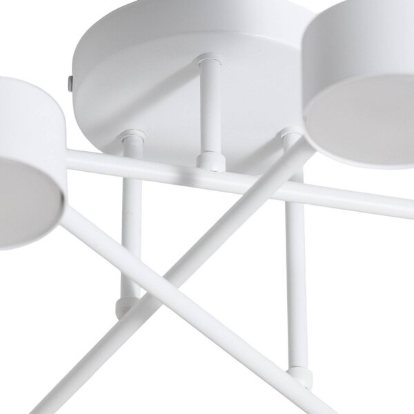 EMIBIG LIGHTING Modus 6 mennyezeti lámpa, acél, hatlámpás, GX53, fehér, dimmelhető, Fehér / opál, Nappali / Étkező, fém, Modern