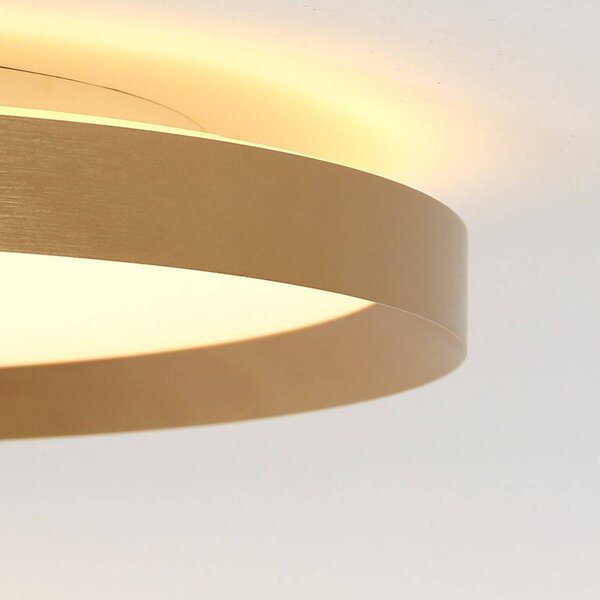 Steinhauer Flady LED mennyezeti lámpa, arany színű, Ø 40 cm direkt/indirekt, dimmelhető, Sárgaréz / arany, Nappali / Étkező, fém