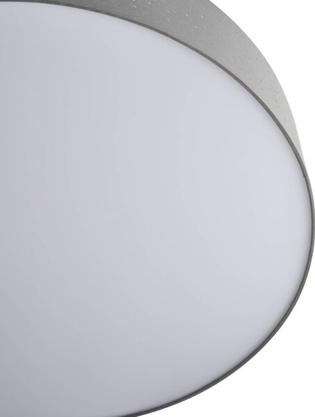 Lindby LED mennyezeti lámpa Ellamina, 60 cm, világosszürke, textil, dimmelhető, Alu / szürke / cink, Nappali / Étkező, Textil / szövet / selyem, Modern