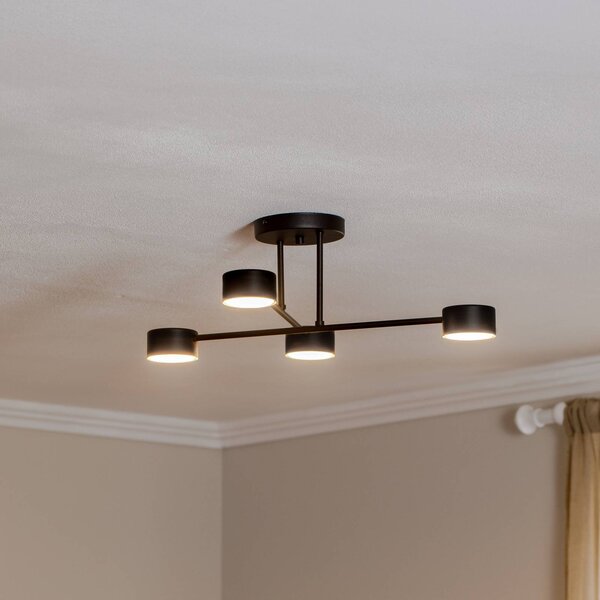 EMIBIG LIGHTING Mennyezeti világítás 4. üzemmód, acél, 4 izzós, GX53, fekete, dimmelhető, Fekete, Nappali / Étkező, fém, Modern