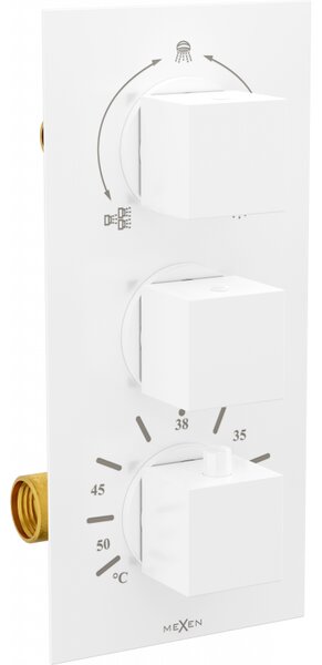Mexen CUBE - 3 kimenetű, rejtett zuhanycsaptelep, fehér, 77503-20
