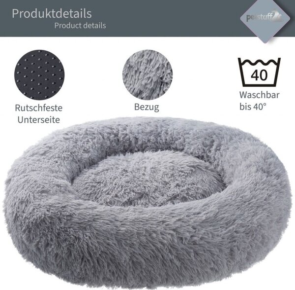 PESTUFF kutyafekhely kerek világosszürke 60 cm