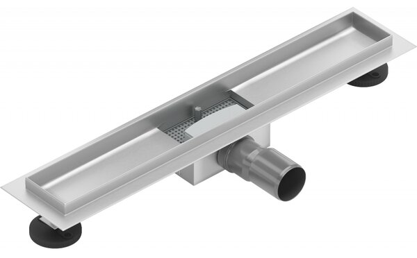 Mexen Lapos rozsdamentes acél zuhanycsatorna 50 cm - ereszcsatorna test fedél nélkül, 1015050