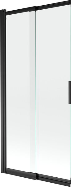 Mexen Fox Kádparaván 2 részes csúszó 85 x 150 cm, átlátszó nano, fekete - 891-085-002-70-00 Kádparaván