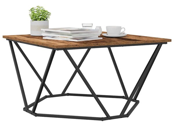 Dohányzóasztal Öreg fa 80 x 80 x 45 cm Műszaki fa és acél