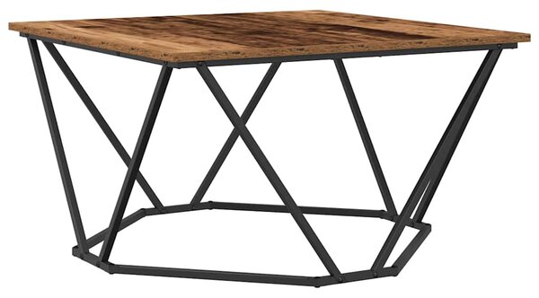 Dohányzóasztal Öreg fa 80 x 80 x 45 cm Műszaki fa és acél