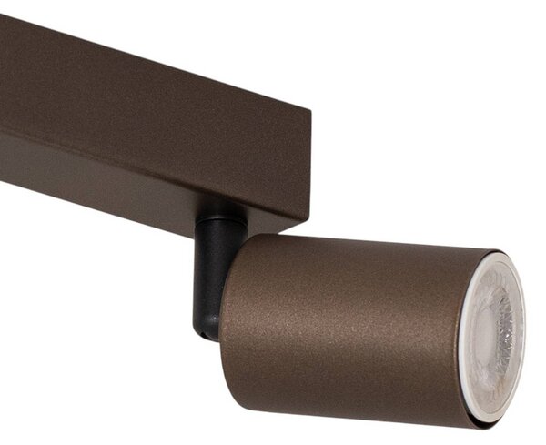TK Lighting Mennyezeti spot Felső, állítható, barna, négylángú lineáris, dimmelhető, Barna / rozsda, Nappali / Étkező, fém, Modern
