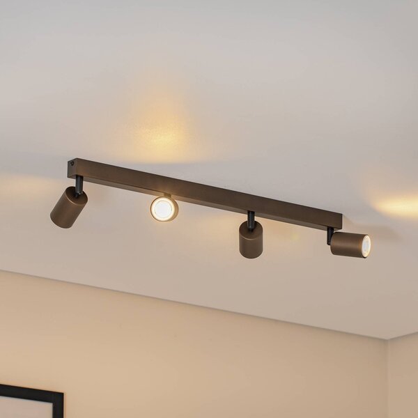 TK Lighting Mennyezeti spot Felső, állítható, barna, négylángú lineáris, dimmelhető, Barna / rozsda, Nappali / Étkező, fém, Modern