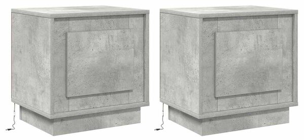 Éjjeliszekrény 2 db Beton Szürke 44 x 34,5 x 45 cm Szerelt Fa