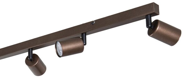 TK Lighting Mennyezeti spot Top, állítható, barna, nyolclángú lineáris, dimmelhető, Barna / rozsda, Nappali / Étkező, fém, Modern