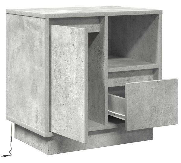 Éjjeliszekrény Beton Szürke 50 x 34,5 x 50 cm Szerelt fa
