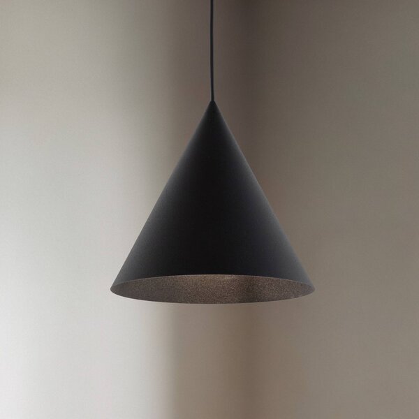 TK Lighting Cono lógó világítás, 1 izzó, Ø 27 cm, fekete, dimmelhető, Fekete, Nappali / Étkező, fém, Modern