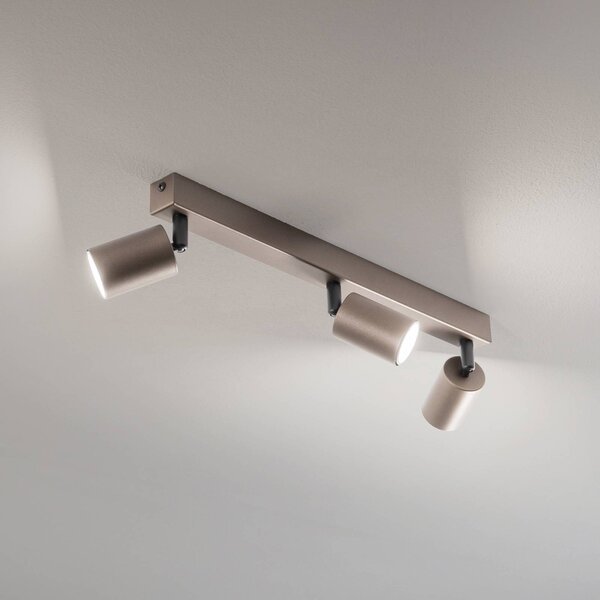 TK Lighting Mennyezeti spot Felső, állítható, barna, három izzós lineáris, dimmelhető, Barna / rozsda, Nappali / Étkező, fém, Modern