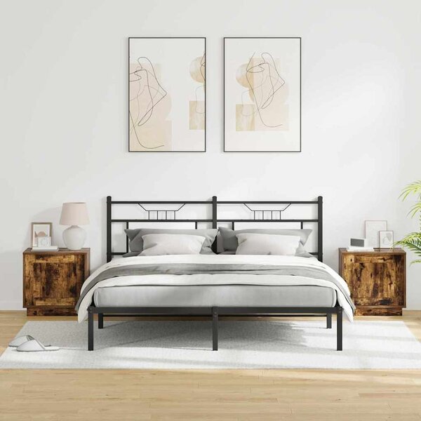 Éjjeliszekrény 2 db Füstölt tölgy 44 x 34,5 x 45 cm Szerelt Fa